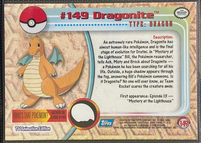 Dragonite Foil (149) [Topps TV Animation Edition Series 3] - for just $3! 