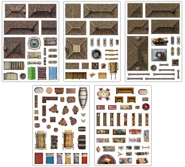 Battle Mats: Add On Scenery - Town Trimmings - for just $12.99! 