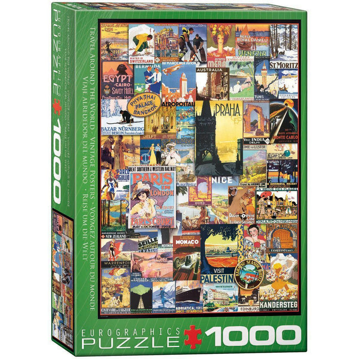 Travel Around the World Vintage Posters 1000 Piece Jigsaw Puzzle Eurographics - for just $19.99! 
