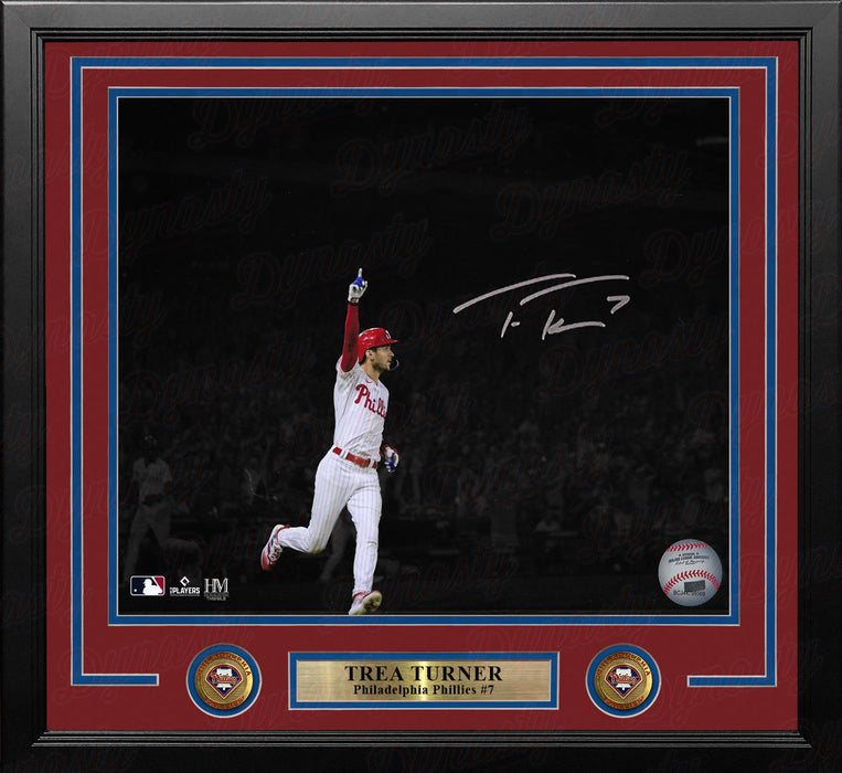Trea Turner Blackout Celebration Philadelphia Phillies Autographed 11" x 14" Framed Baseball Photo - for just $229.99! 
