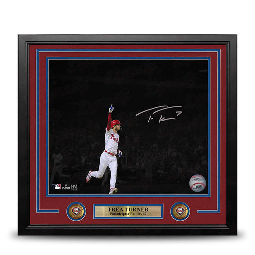 Trea Turner Blackout Celebration Philadelphia Phillies Autographed 16" x 20" Framed Baseball Photo - for just $249.99! 
