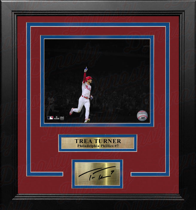 Trea Turner Celebration Philadelphia Phillies 8" x 10" Framed Blackout Photo with Engraved Autograph - for just $79.99! 