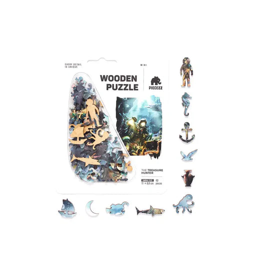Treasure Hunter 40 Piece Mini Wooden Jigsaw Puzzle Geek Toys - for just $10.99! 
