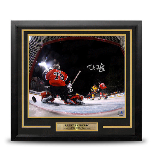 Trent Frederic First NHL Goal Boston Bruins Autographed 11" x 14" Framed Hockey Photo - for just $59! 