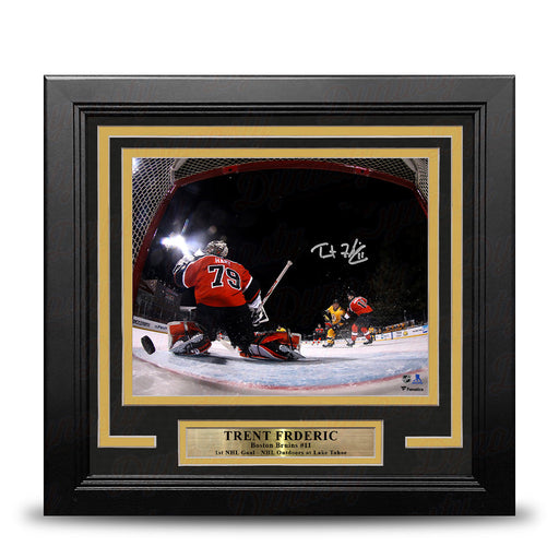 Trent Frederic First NHL Goal Boston Bruins Autographed 8" x 10" Framed Hockey Photo - for just $49! 