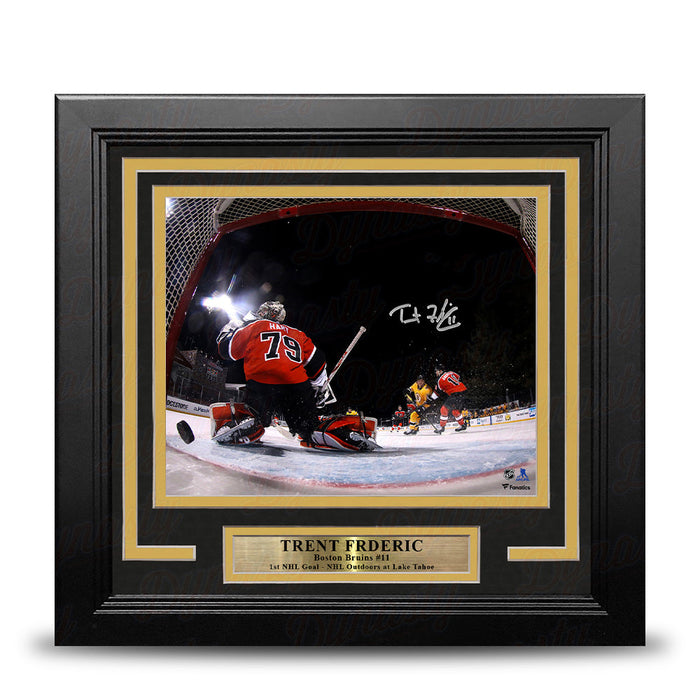 Trent Frederic First NHL Goal Boston Bruins Autographed 8" x 10" Framed Hockey Photo - for just $49! 
