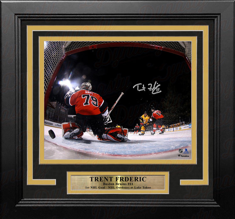 Trent Frederic First NHL Goal Boston Bruins Autographed 8" x 10" Framed Hockey Photo - for just $49! 