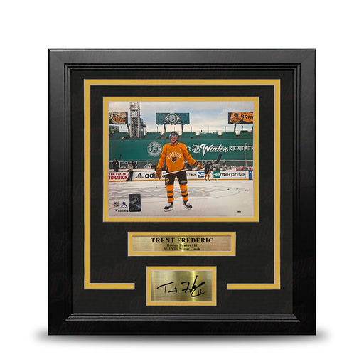 Trent Frederic Winter Classic Boston Bruins 8" x 10" Framed Hockey Photo with Engraved Autograph - for just $79.99! 