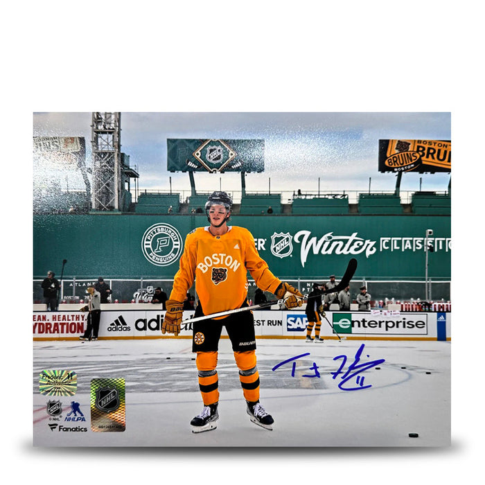 Trent Frederic Winter Classic Action Boston Bruins Autographed 11" x 14" Hockey Photo - for just $49.99! 