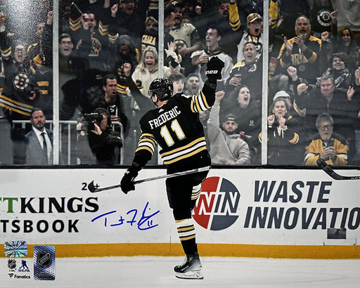 Trent Frederic Goal Celebration Boston Bruins Autographed 11" x 14" Hockey Photo - for just $49.99! 