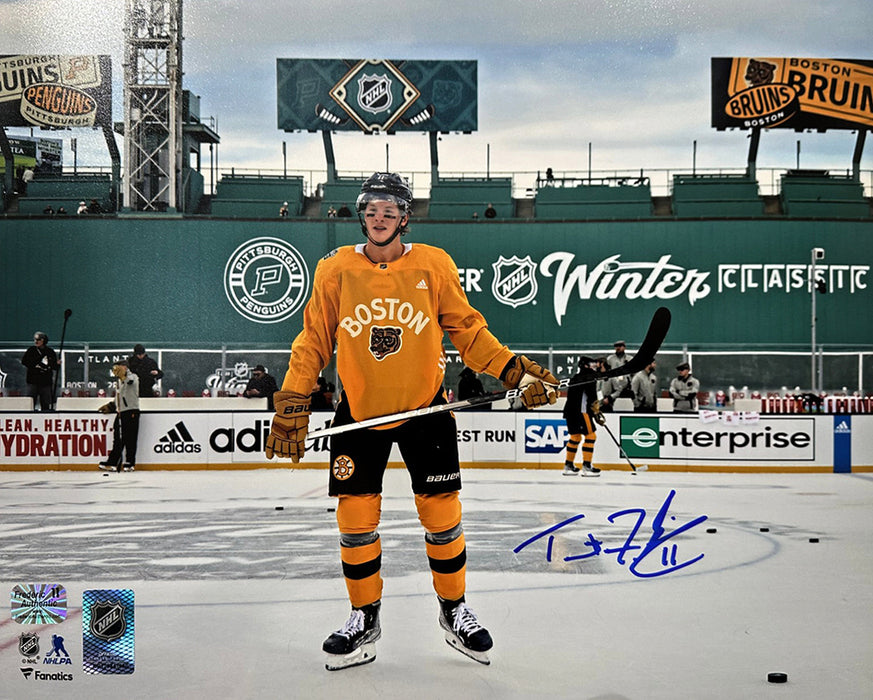Trent Frederic Winter Classic Action Boston Bruins Autographed 11" x 14" Hockey Photo - for just $49.99! 