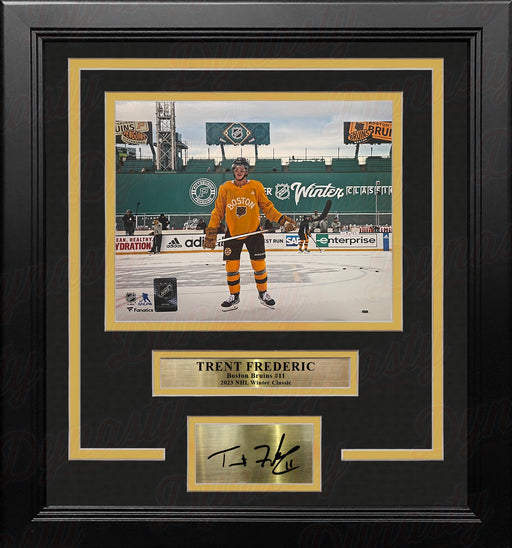 Trent Frederic Winter Classic Boston Bruins 8" x 10" Framed Hockey Photo with Engraved Autograph - for just $79.99! 