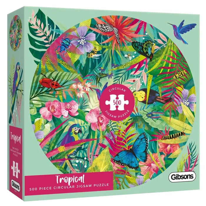 Tropical 500 Piece Round Jigsaw Puzzle Gibsons - for just $19.99! 