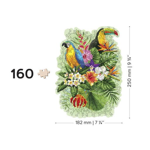 Tropical Birds 160 Piece Wood Jigsaw Puzzle Wooden City - for just $19.99! 