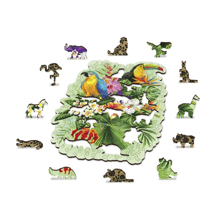 Tropical Birds 160 Piece Wood Jigsaw Puzzle Wooden City - for just $19.99! 
