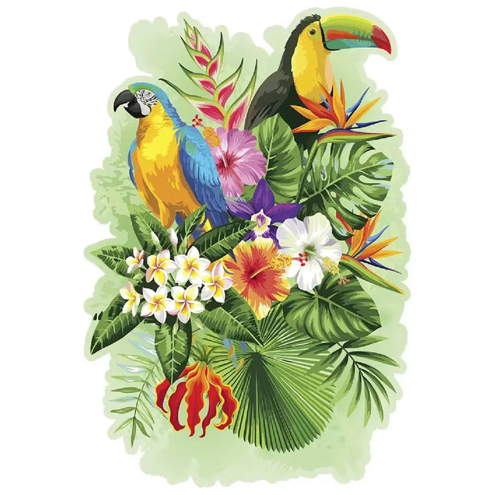 Tropical Birds 300 Piece Wood Jigsaw Puzzle Wooden City - for just $24.99! 