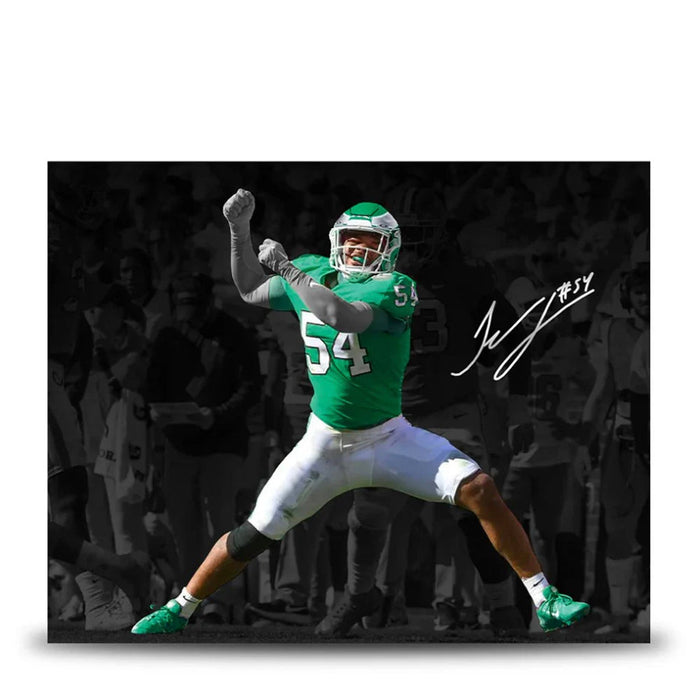 Jeremiah Trotter, Jr. Blackout Philadelphia Eagles Autographed 11" x 14" Football Photo - for just $39.99! 