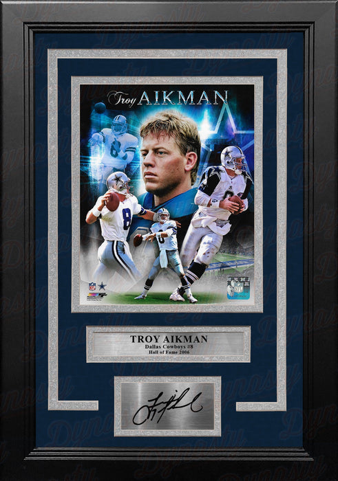 Troy Aikman Dallas Cowboys 8" x 10" Framed Football Collage Photo with Engraved Autograph - for just $79.99! 