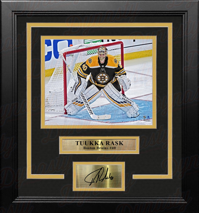 Tuukka Rask in Action Boston Bruins 8" x 10" Framed Hockey Photo with Engraved Autograph - for just $79.99! 