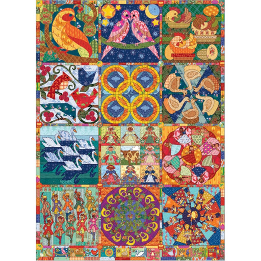 Twelve Days of Christmas Quilt 1000 Piece Jigsaw Puzzle Cobble Hill - for just $19.99! 