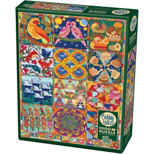 Twelve Days of Christmas Quilt 1000 Piece Jigsaw Puzzle Cobble Hill - for just $19.99! 