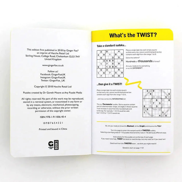 Twisted Sudoku Puzzle Book Ginger Fox - for just $10.99! 