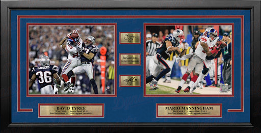 David Tyree & Mario Manningham Super Bowl Catches NY Giants 8x10 Framed Landscape Photos with Engraved Autographs - for just $129.99! 