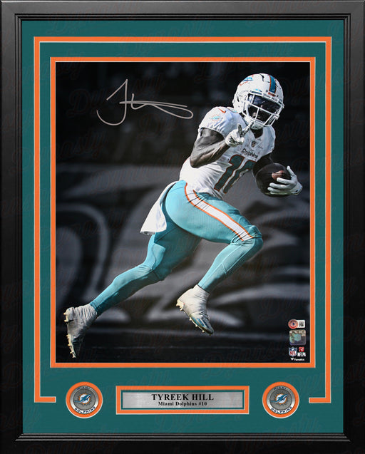 Tyreek Hill Blackout Action Miami Dolphins Autographed 16" x 20" Framed Football Photo - for just $249.99! 
