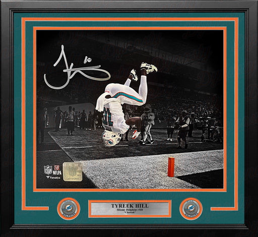 Tyreek Hill Backflip Action Miami Dolphins Autographed 16" x 20" Framed Football Photo - for just $249.99! 