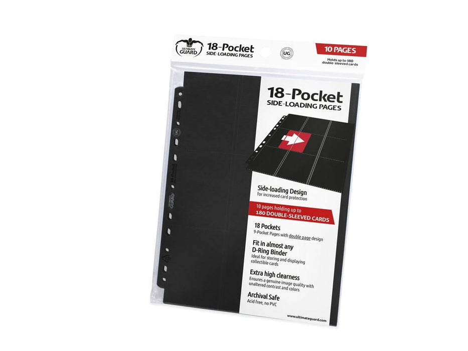 Ultimate Guard - 18 Pocket Side Loading Binder Sleeves - Black Supreme - for just $8.99! 