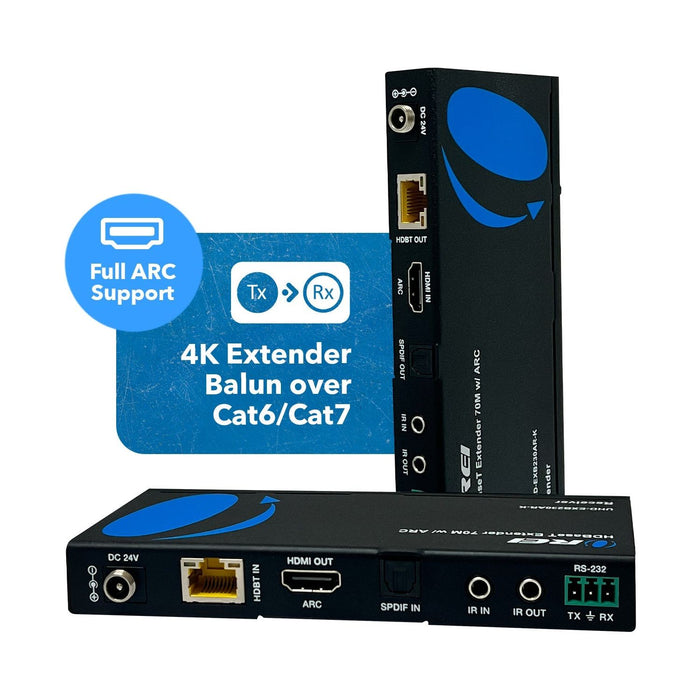 4K UHD HDMI Extender With HDBaseT Over CAT5e/6/7 Supports ARC & Bi-Directional IR Control up to 230 Ft (UHD-EXB230AR-K) - Just $229.99! Shop now at Retro Gaming of Denver