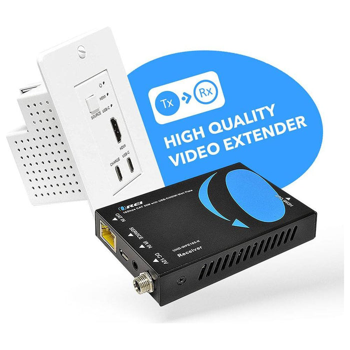 4K HDMI/USB-C Extender Over Single CAT6/7 with 4K@60Hz Wall Plate Transmitter, HDR & IR Control Upto 165ft (UHD-WPE165-K) - Just $124.99! Shop now at Retro Gaming of Denver