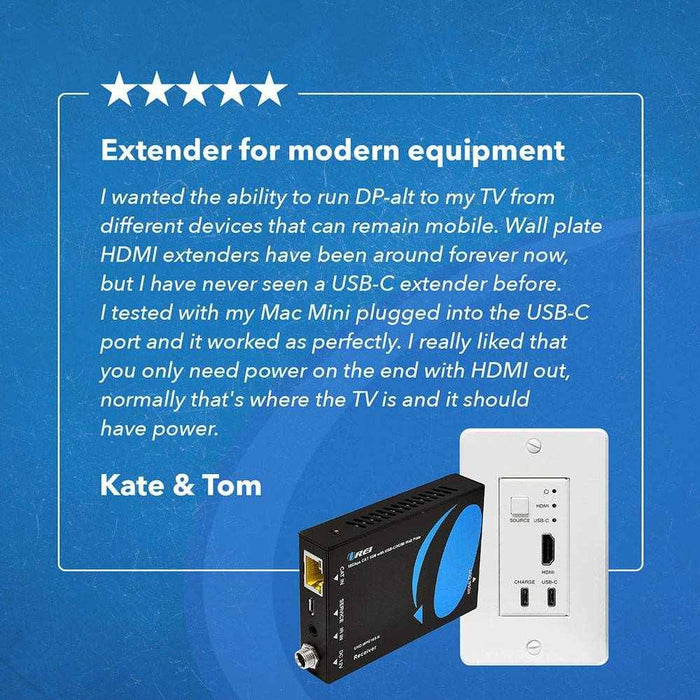 4K HDMI/USB-C Extender Over Single CAT6/7 with 4K@60Hz Wall Plate Transmitter, HDR & IR Control Upto 165ft (UHD-WPE165-K) - Just $124.99! Shop now at Retro Gaming of Denver