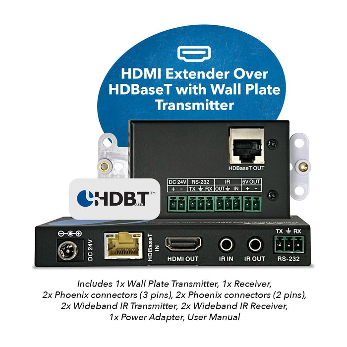 4K HDMI Extender Over Single CAT6/7 With 4K@60Hz Wall Plate Transmitter, HDBaseT & Bidirectional IR Upto 230ft (UHD-WPE230-K) - Just $239! Shop now at Retro Gaming of Denver