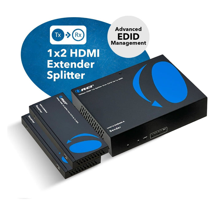 4K UltraHD 1x2 HDMI Extender Splitter Over CAT6/7 Up To 400 Ft With HDBaseT, EDID, Bi-directional IR (UHD12-EXB400-K) - Just $399! Shop now at Retro Gaming of Denver