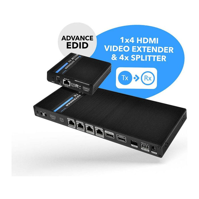 1x4 4K HDMI Extender Splitter Over Single CAT6/7 Up to 230 Ft - ipcolor Technology 18 Gbps, Bi-directional IR, RS-232, EDID (UHD14-IPC230-K) - Just $319.99! Shop now at Retro Gaming of Denver