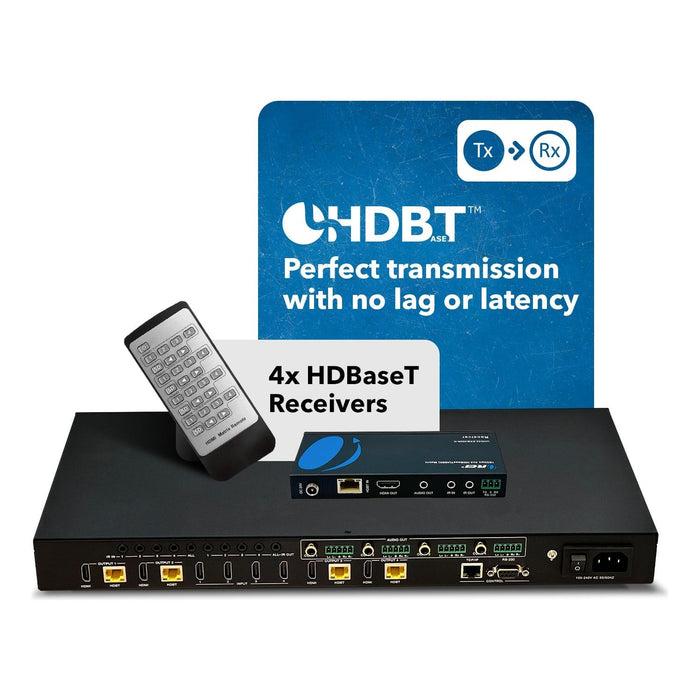 4x4 HDMI Extender With HDBaseT Over CAT5e/6/7 Upto 400 Ft - IR Control & EDID Management (UHD44-EXB400R-K) - Just $1199.99! Shop now at Retro Gaming of Denver