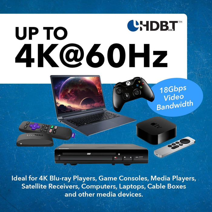 4x4 HDMI Extender With HDBaseT Over CAT5e/6/7 Upto 400 Ft - IR Control & EDID Management (UHD44-EXB400R-K) - Just $1199.99! Shop now at Retro Gaming of Denver