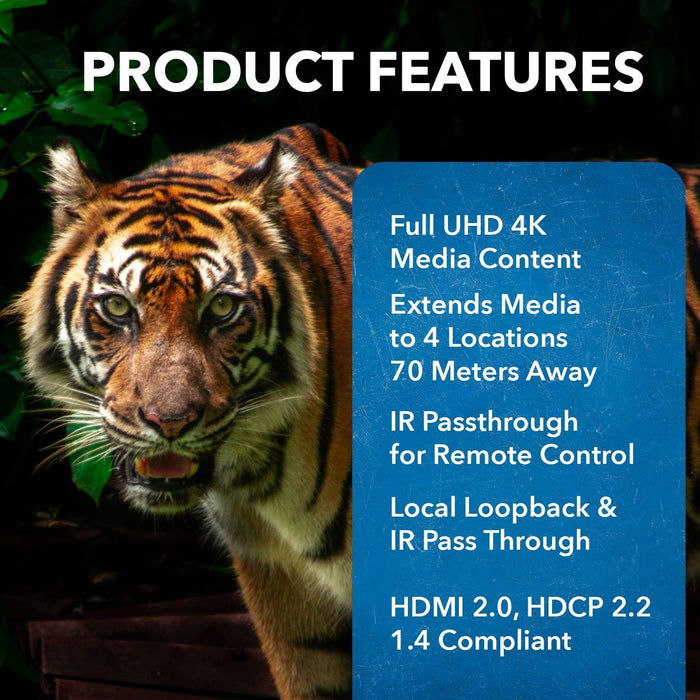 4x4 HDMI Matrix Extender - UltraHD 4K@60Hz Over Single CAT6/7 Cable (UHD48-EX230-K) - Just $449! Shop now at Retro Gaming of Denver