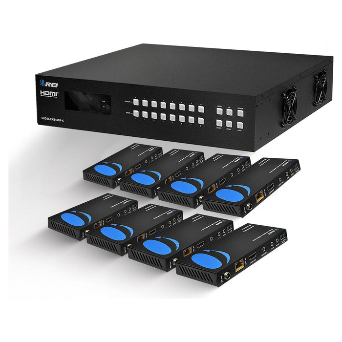 4K 8x8 HDMI Matrix Switcher Extender & HDBaseT Over CAT5e/6/7 Cable Up To 400 Feet (UHD88-EXB400R-K) - Just $1999.99! Shop now at Retro Gaming of Denver