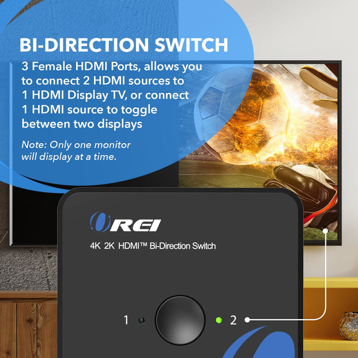 4K HDMI Bi-direction 1x2 Splitter, 2x1 Switch v2.0 4Kx2K@60Hz (UHDS-212) - Premium  - Just $19.99! Shop now at Retro Gaming of Denver
