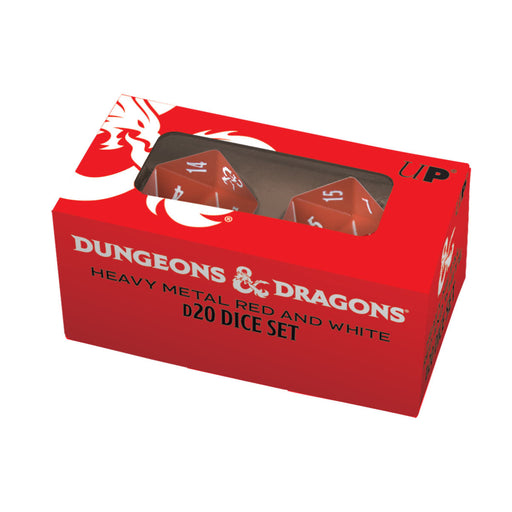 Ultra Pro Heavy Metal D20 Dice Set Red/White for D&D - for just $8.95! 