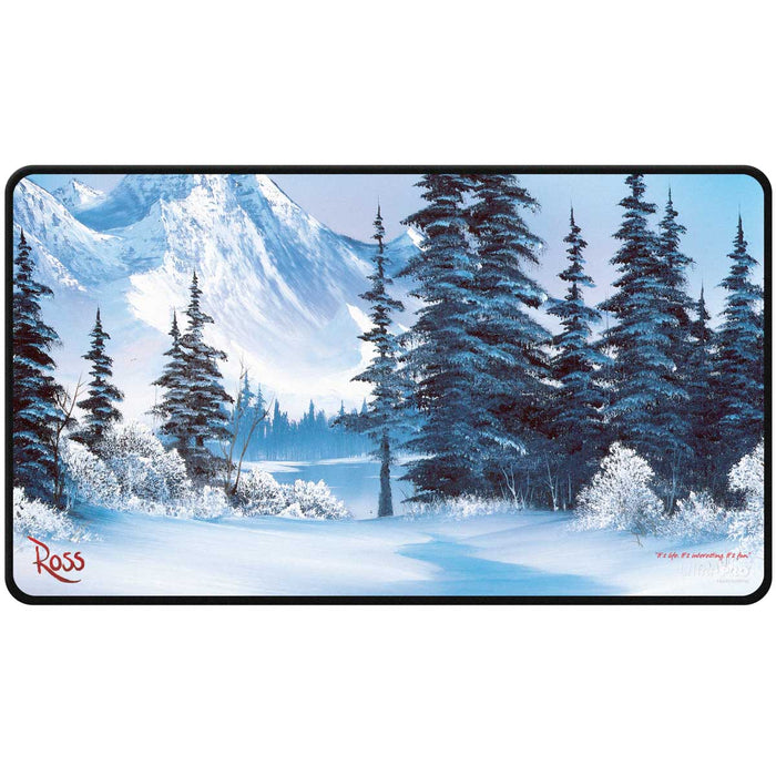 Ultra PRO: Black-Stitched Playmat - Bob Ross (Winter Paradise) - for just $29.99! 