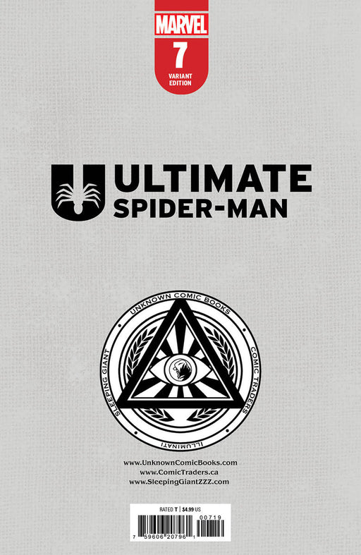 Ultimate Spider-Man #7 Unknown Comics Tyler Kirkham Virgin Exclusive Var (07/31/2024) - for just $20! 