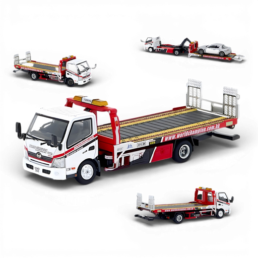 Unique Model Hino 300 Dutro Flatbed Tow Truck World Champion 1:64 - for just $69.99! 