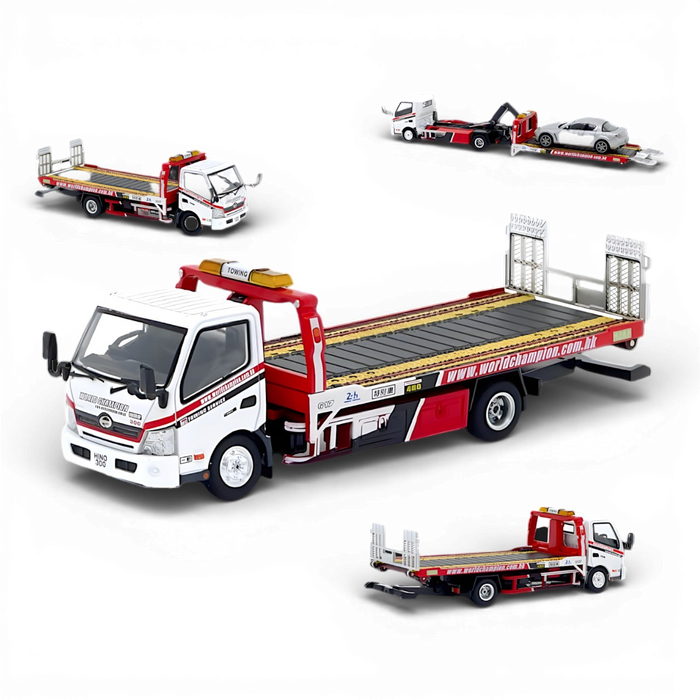 Unique Model Hino 300 Dutro Flatbed Tow Truck World Champion 1:64 - for just $69.99! 