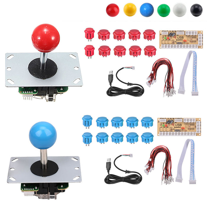 2 Player DIY Arcade Joystick Kit 5Pin Cable 24/30mm Buttons USB Encoder - Just $45.99! Shop now at Retro Gaming of Denver