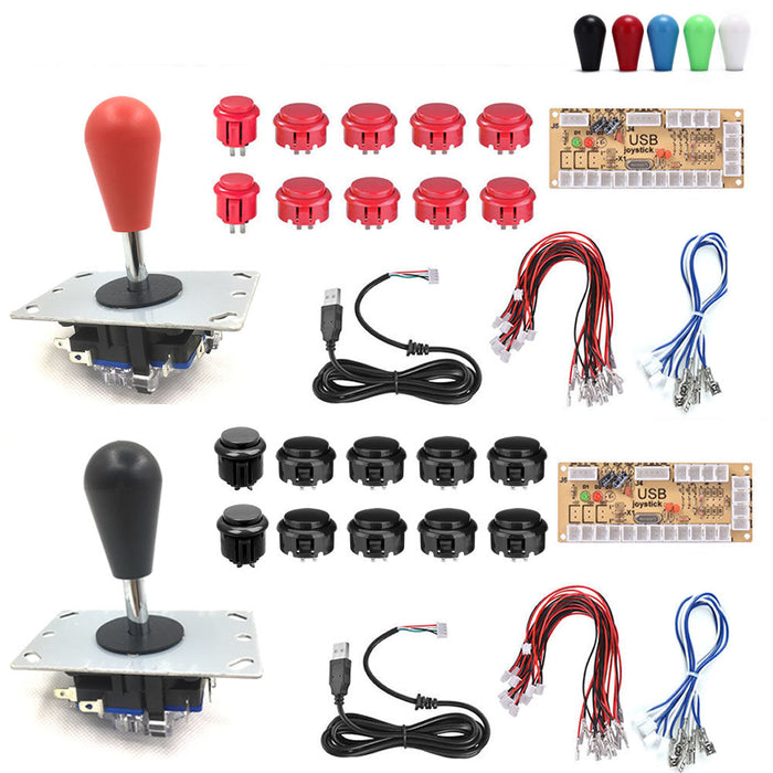 2 Players DIY Arcade Joystick 2Pin Cable 24/30mm Buttons USB Encoder Oval Ball Top - Just $45.99! Shop now at Retro Gaming of Denver