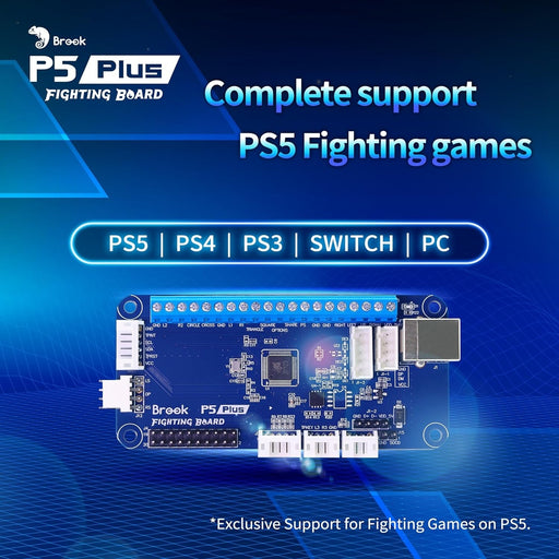 Brook P5 Plus Fighting Board - Pre-Installed Header Version, Lightning-Quick Response Times to Dominate The Fight. Arcade Stick PCB for PS5 Fighting Games, PS4, PS3, Switch and PC(X-Input) Consoles - Just $75! Shop now at Retro Gaming of Denver