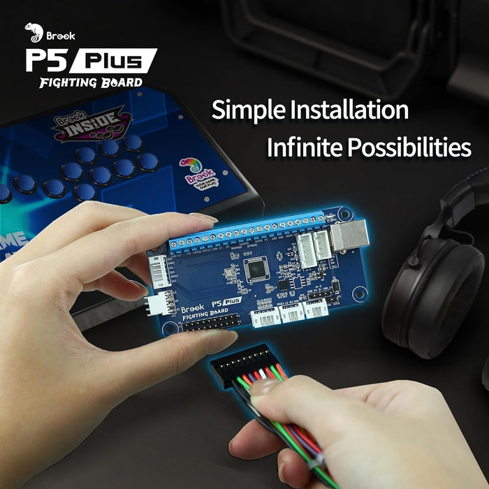 Brook P5 Plus Fighting Board - Pre-Installed Header Version, Lightning-Quick Response Times to Dominate The Fight. Arcade Stick PCB for PS5 Fighting Games, PS4, PS3, Switch and PC(X-Input) Consoles - Just $75! Shop now at Retro Gaming of Denver